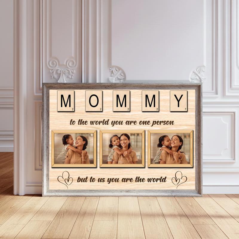Scrabble Sentimental Photo Canvas for Mom - Personalize Wall Art