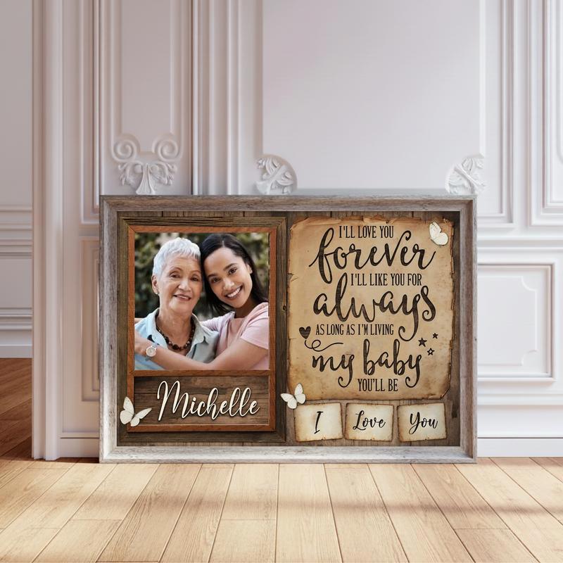 Honor Mom Your Love You Forever Canvas Gift From Daughter - Personalize Wall Art