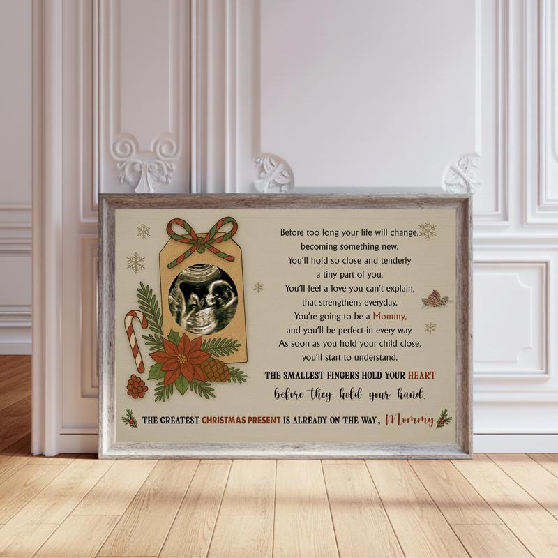 "Our Christmas Miracle" Personalized Ultrasound Gift Canvas - Personalize Wall Art