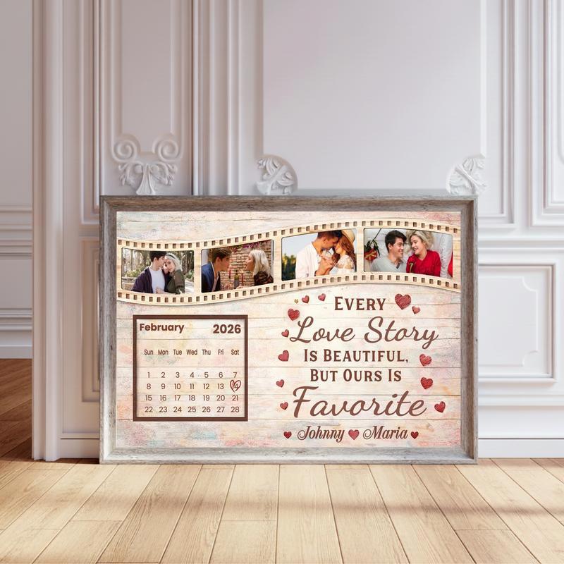 Personalized Couple Film Strip Photo Collage Valentine Canvas Canvas - Personalize Wall Art