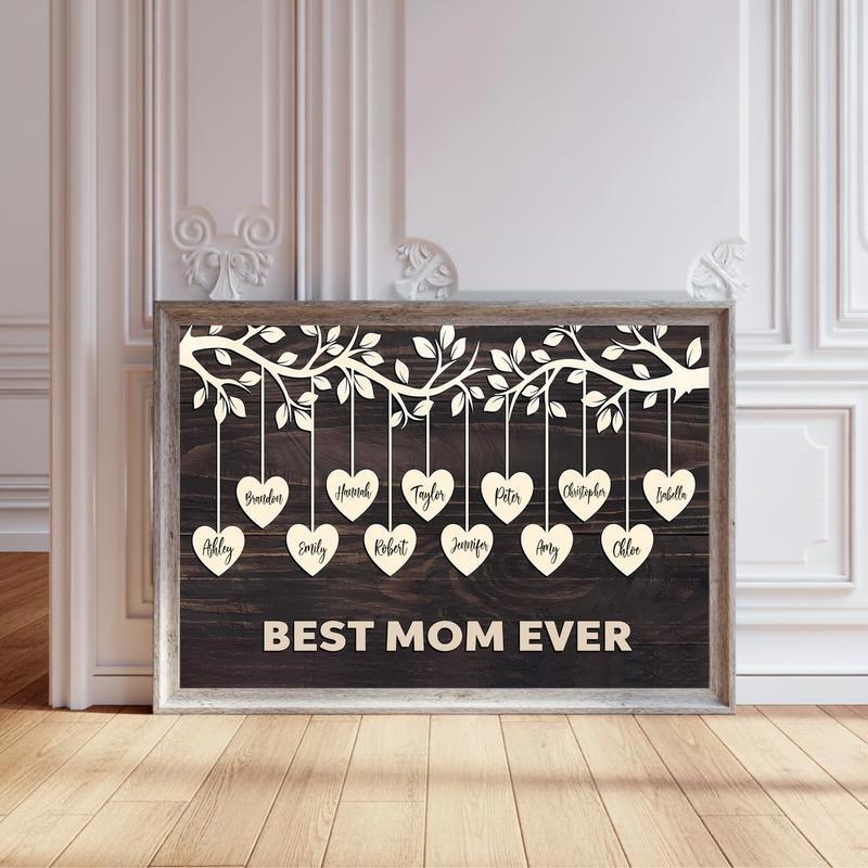 Roots of Love Personalized Family Tree Canvas for Mom - Personalize Wall Art