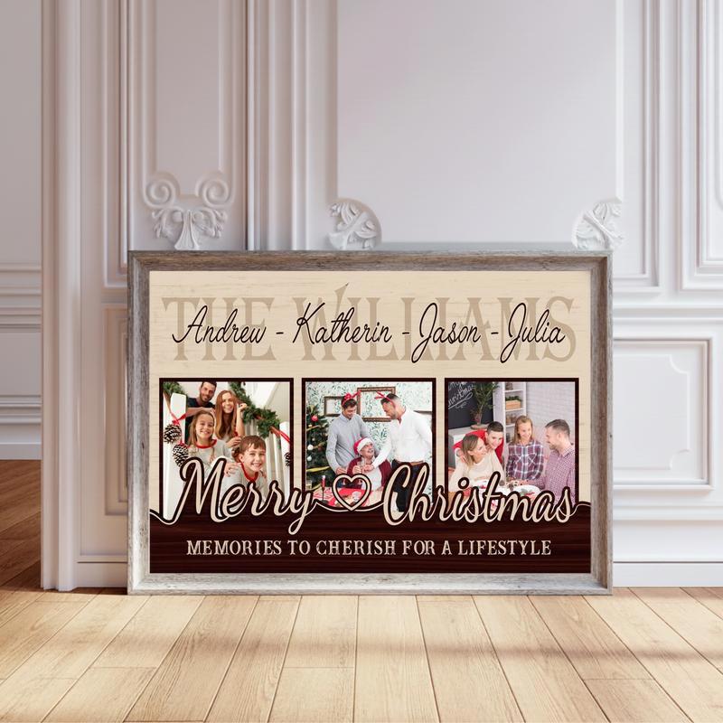 Personalized Photo Collage Canvas For Family Holiday Memories - Personalize Wall Art
