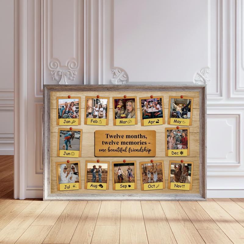 Personalized Rustic Keepsake Photo Collage For Bestie Canvas - Personalize Wall Art