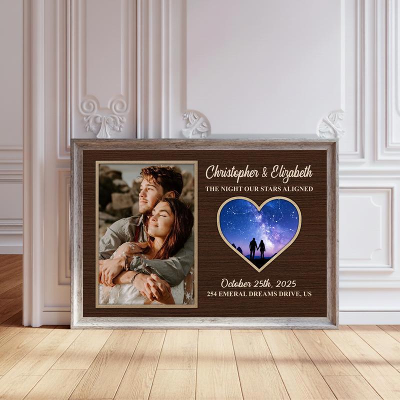 Personalized Star Map For Couples - Our Stars Aligned Canvas - Personalize Wall Art