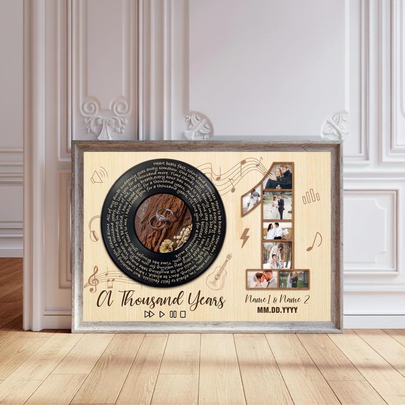 Personalized Valentine Gift - 1st Anniversary With Song Canvas - Personalize Wall Art