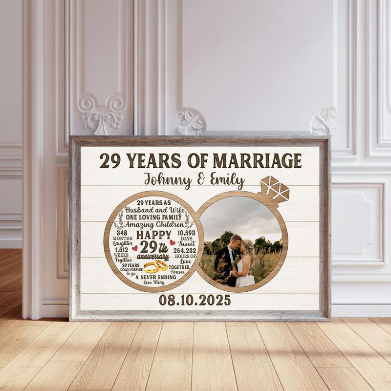 Personalized 29 Year Together Anniversary Photo Collage Canvas - Personalize Wall Art