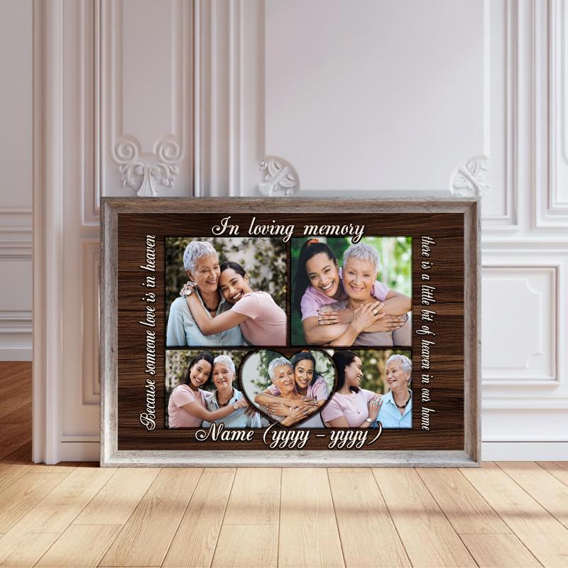 Remembered Forever - Personalized Memorial Photo Canvas Print - Personalize Wall Art