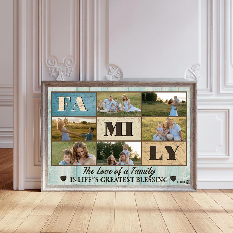 Personalized Photo Canvas Cherishing Family Love - Personalize Wall Art