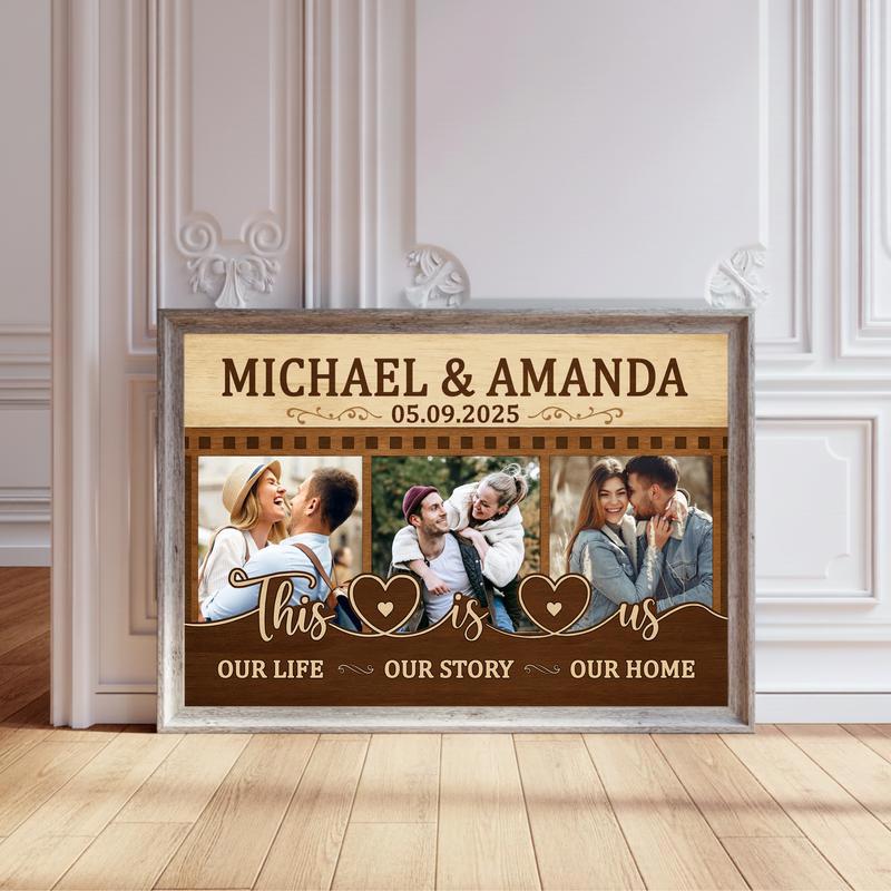 This Is Us Canvas - Custom Photo Collage Wedding Anniversary Gift - Personalize Wall Art