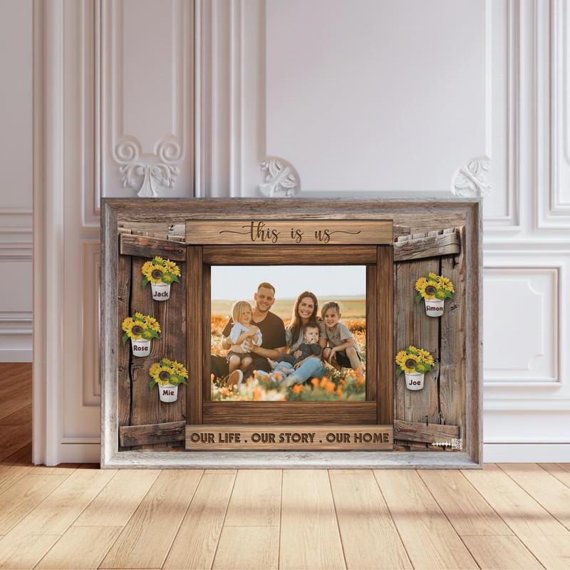 Farmhouse Charm Rustic Sunflower This Is Us Canvas Art - Personalize Wall Art
