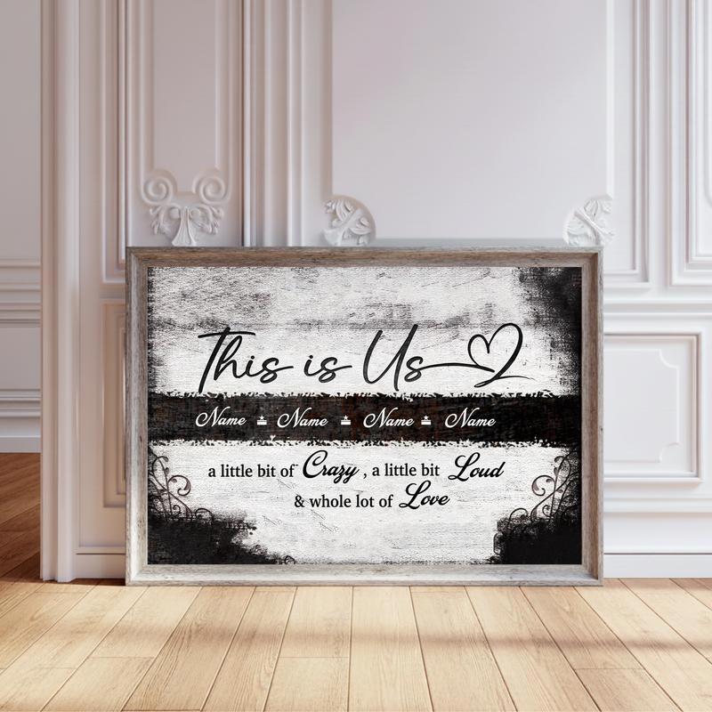 Rustic Legacy Personalized Family Name Canvas Art - Personalize Wall Art