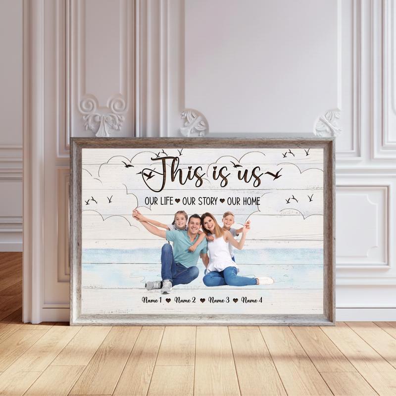 Coastal Family Photo Canvas Your Custom This Is Us Keepsake - Personalize Wall Art