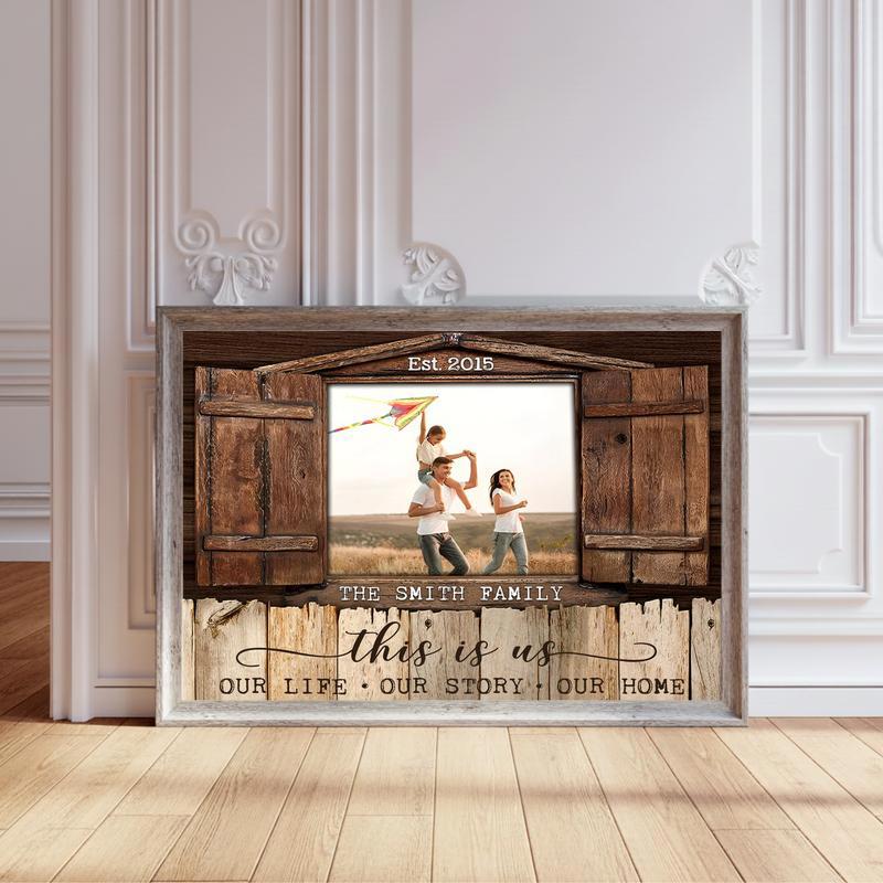 Window of Love Personalized This Is Us Family Photo Canvas - Personalize Wall Art