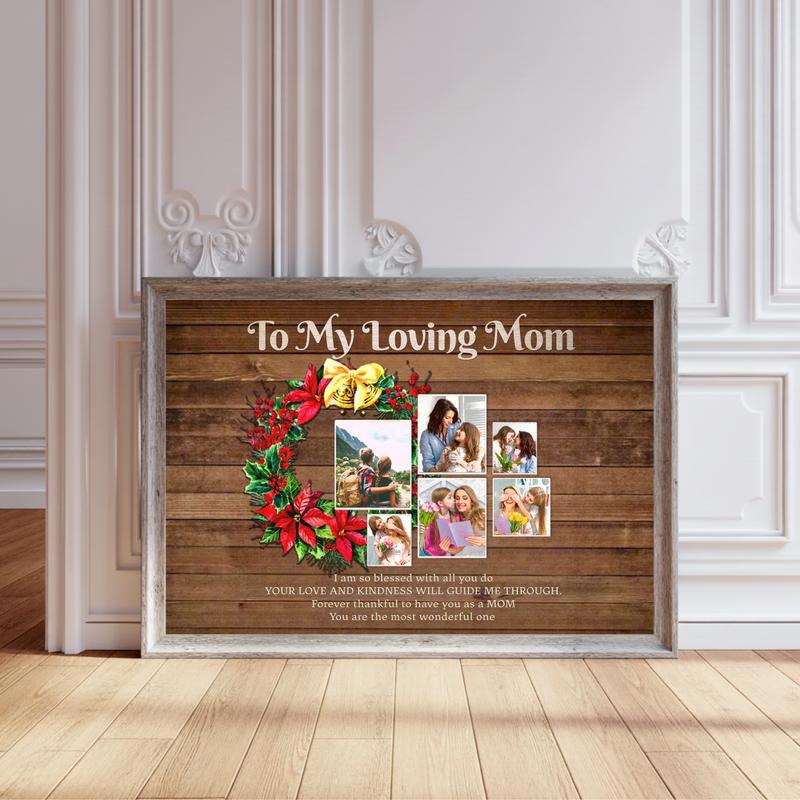 A Loving Mom's Heart Heartfelt Christmas Canvas Keepsake - Personalize Wall Art