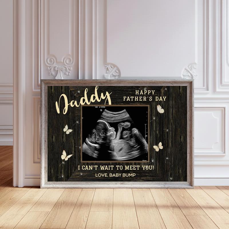 Your First Father's Day Ultrasound Keepsake Canvas - Personalize Wall Art