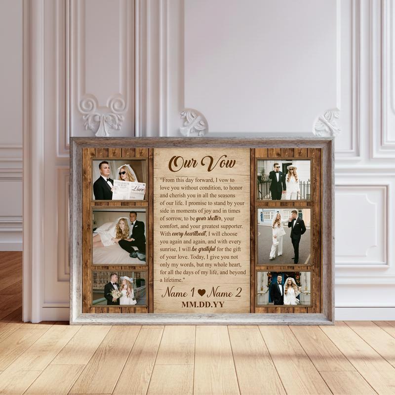 Your Sacred Wedding Vows Custom Photo Memory Canvas - Personalize Wall Art