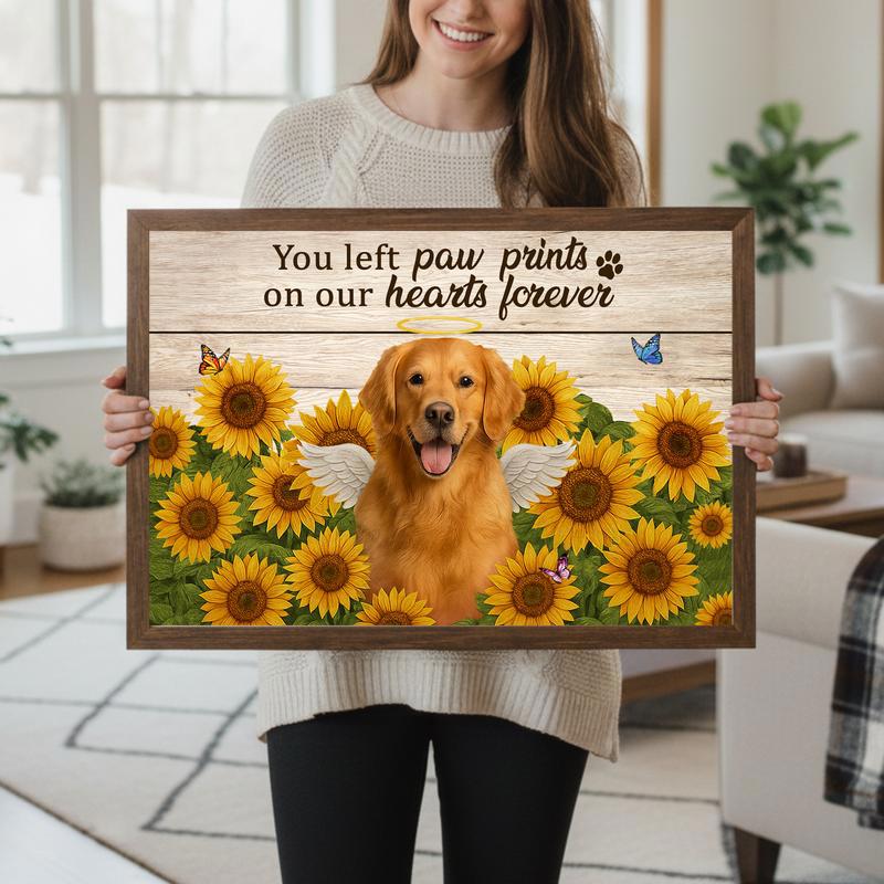 A Forever Loved Dog Portrait Sunflower Farmhouse Canvas