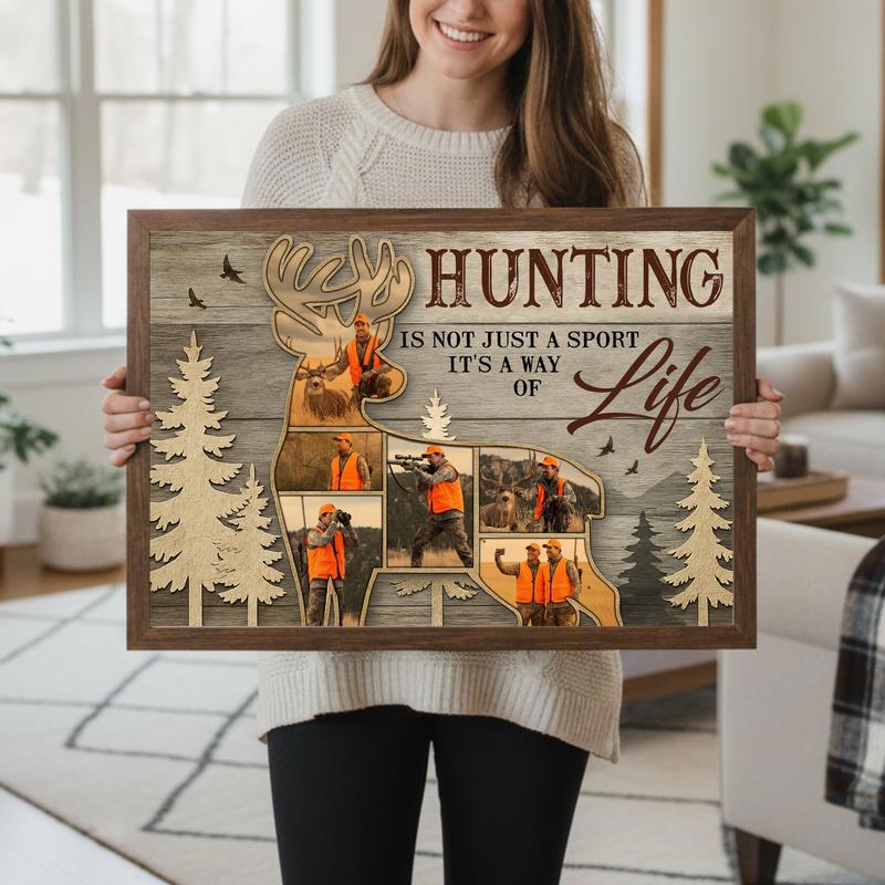 A Hunter's Keepsake - Custom Deer Hunting Photo Collage Canvas