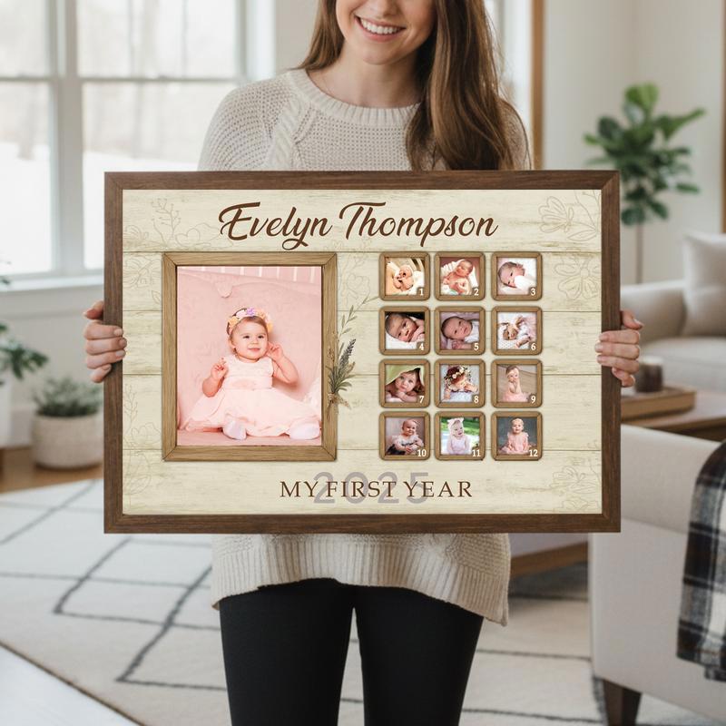 Baby's 1st Year Photo Canvas - Personalized Milestone Keepsake