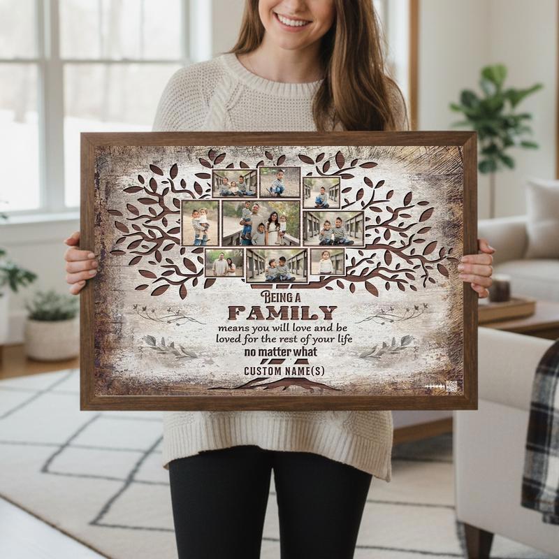Cherish Family Moments Personalized Photo Wall Decor Canvas