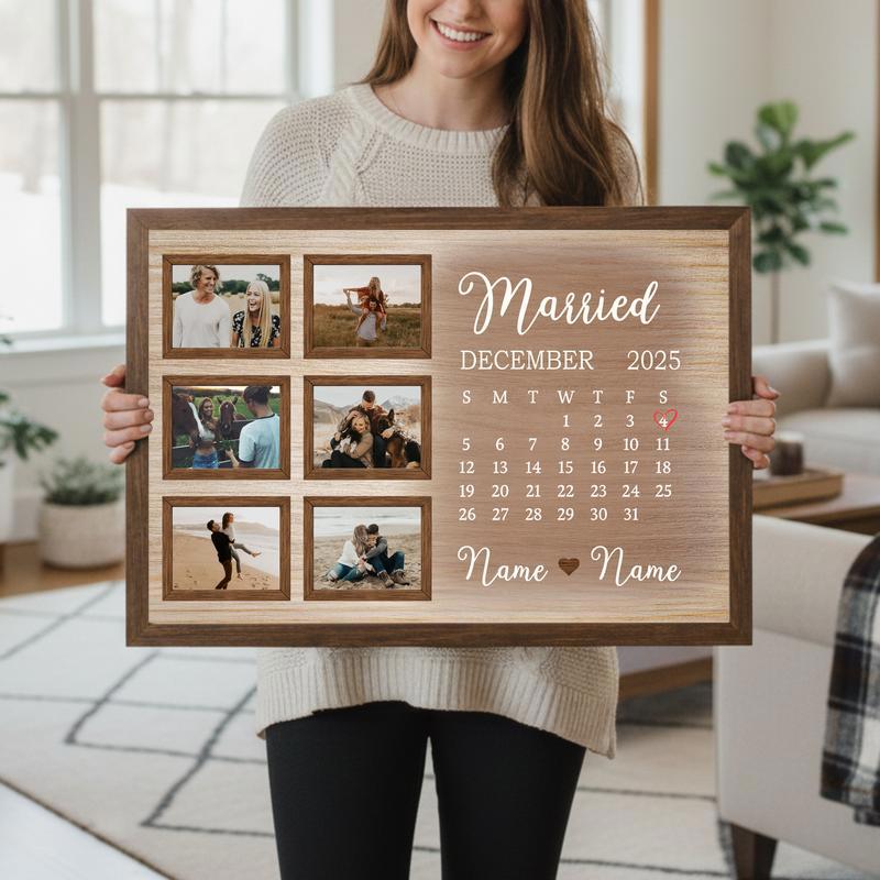 Capture Your Date - Custom Wedding Day Calendar Photo Canvas