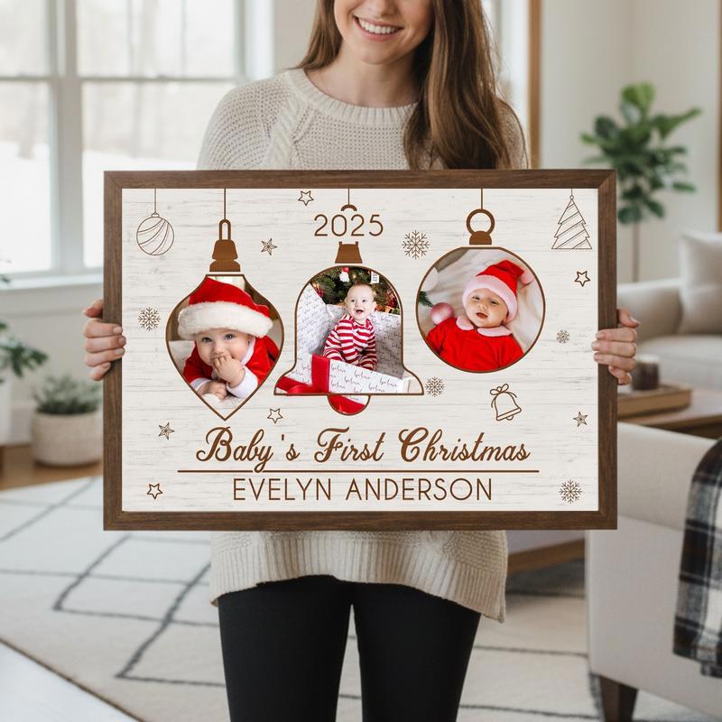 Cherished Baby's First Christmas Personalized Canvas Keepsake