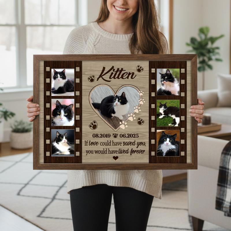 Cherished Cat Memorial Canvas - Personalized Farmhouse Tribute