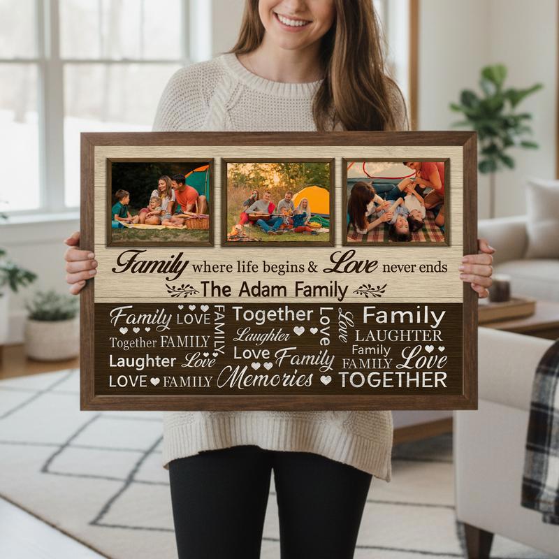 Cherished Christmas Memories - Rustic Quote & Photo Canvas