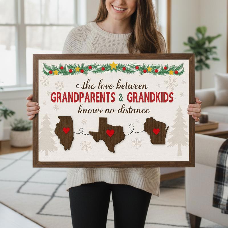 Christmas Custom Long Distance Grandparents And Grandkids Canvas