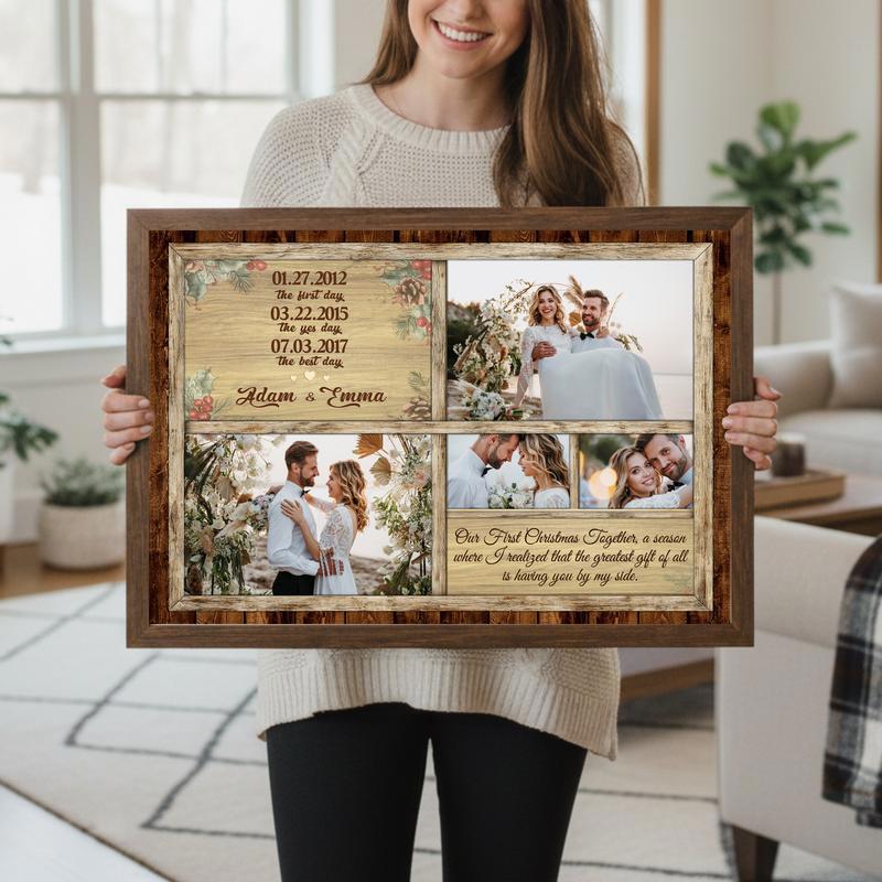 Chronicle Your Love Story - Custom Photo Timeline Christmas Canvas