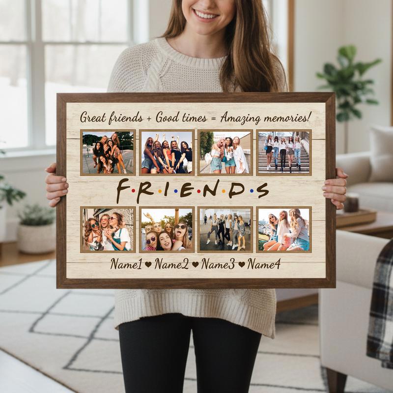 Custom Best Friend Photo Collage Canvas - Unique Friendship Gift