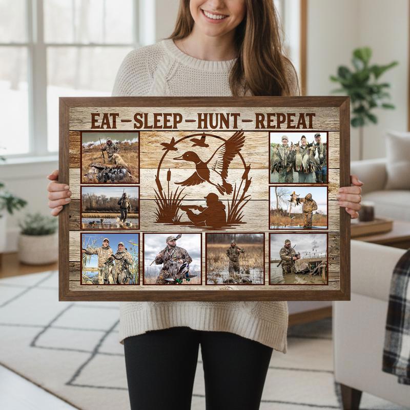 Custom Duck Hunter Photo Canvas - Rustic Waterfowl Collage Gift