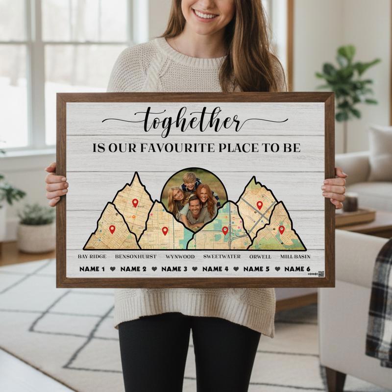 Memories on a Map Personalized Family Keepsake Canvas