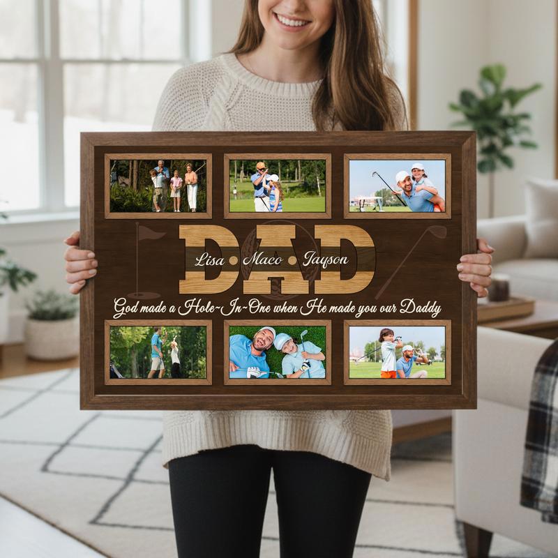 Custom Golf Dad Photo Canvas - Father's Day Or Birthday Gift