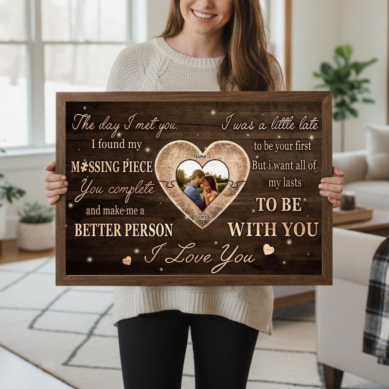 Custom Puzzle Piece Canvas For Couples - Anniversary Love Gift
