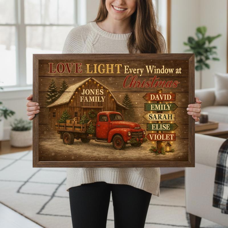 Custom Rustic Christmas Art - A Family Keepsake Farmhouse Canvas