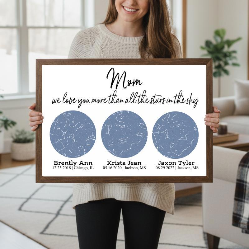 Rustic Star Map Art Mom's Infinite Love Canvas