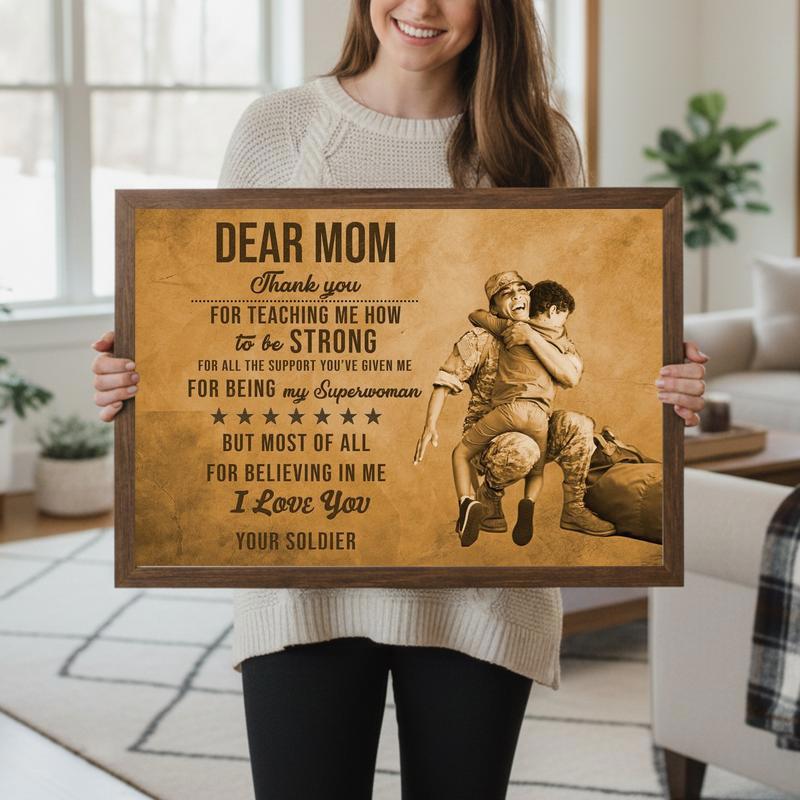 Veteran Mom's Custom Photo Wall Art Canvas