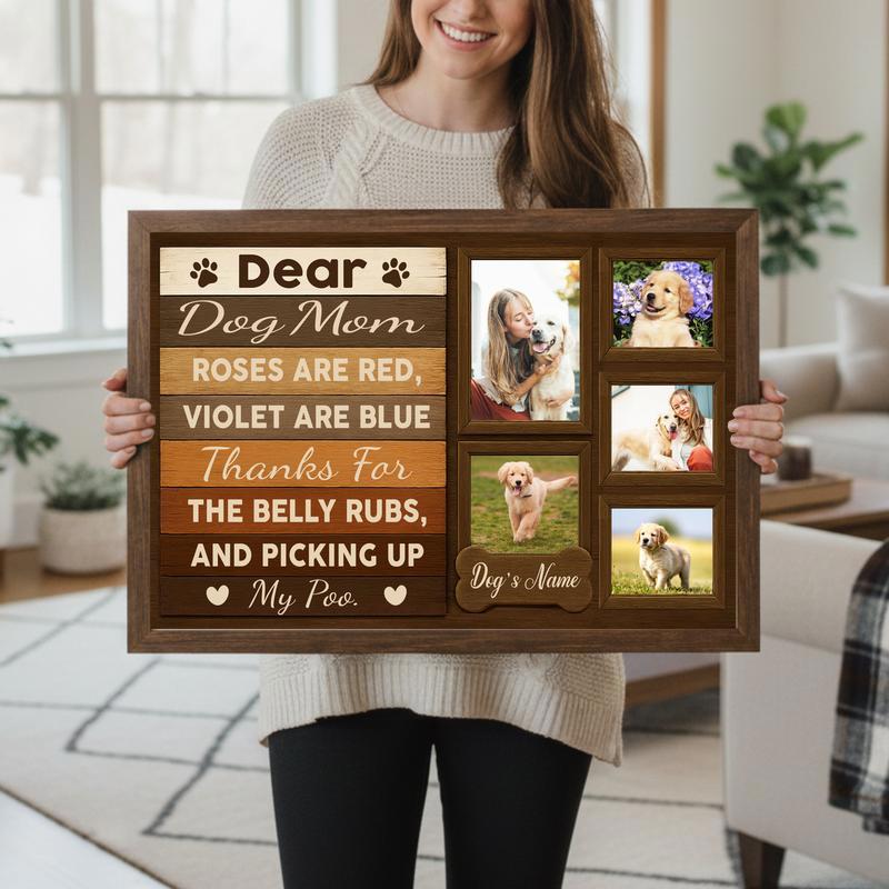 Dog Mom Photo Collage Canvas - Personalized Pet Lover Gift