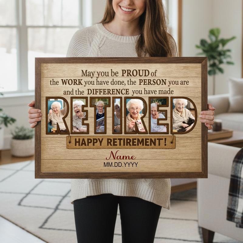 Farmhouse Photo Collage Keepsake, A Special Retirement Canvas