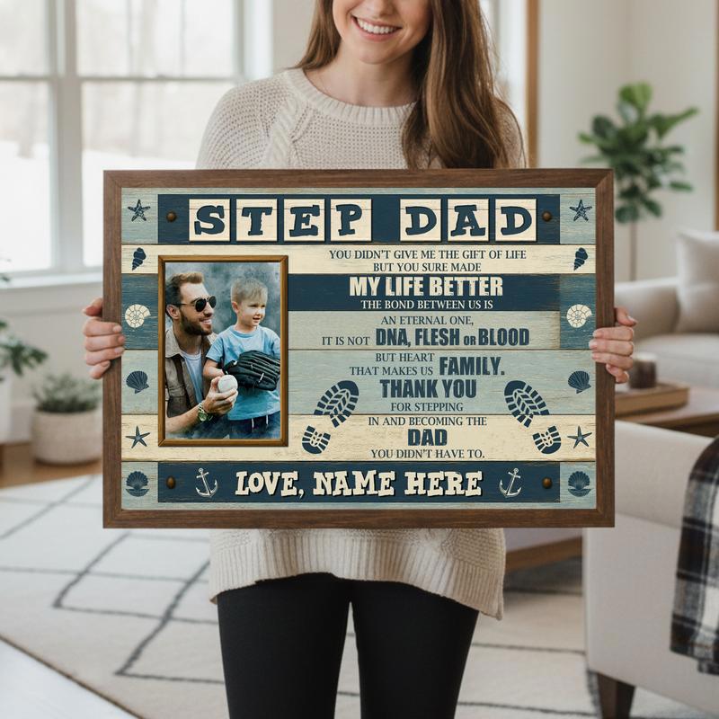 Father’s Day Gift For Bonus Dad - Personalized Photo Canvas
