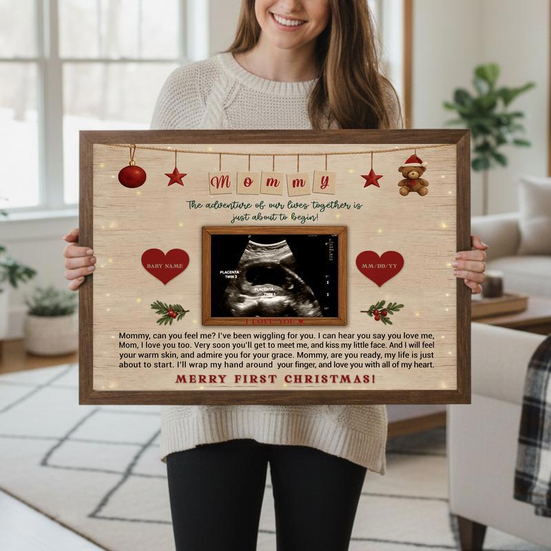 First Christmas Mommy Ultrasound Photo Keepsake Canvas
