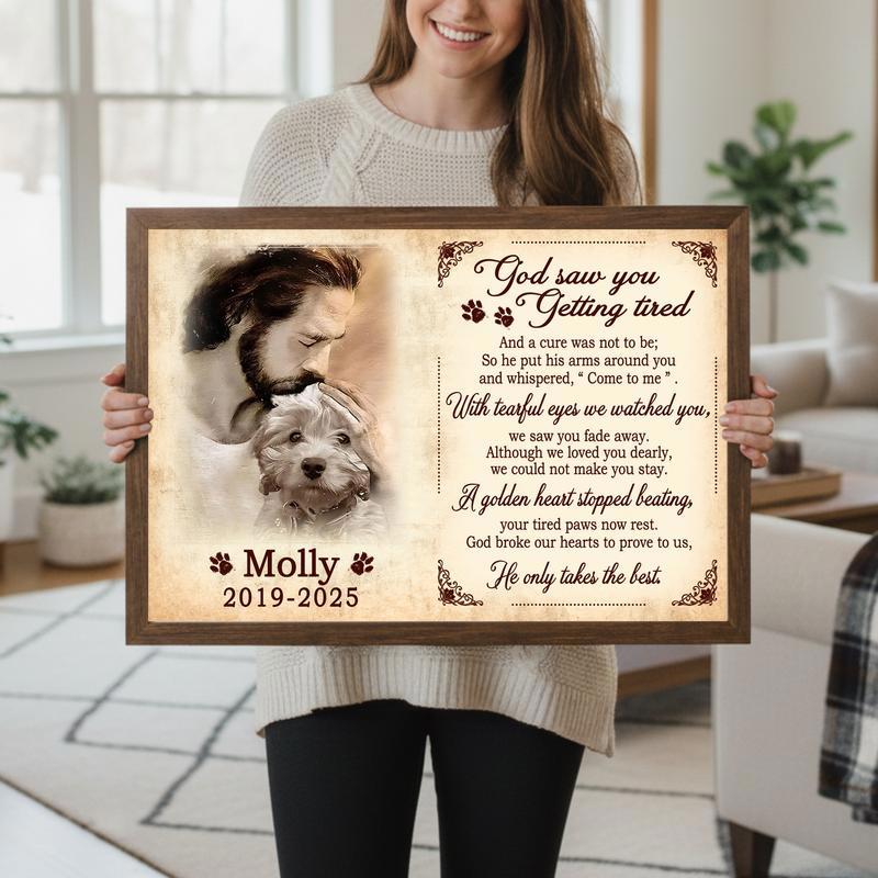 Forever Loved Dog Memorial Portrait - Angel Pet Loss Tribute Canvas