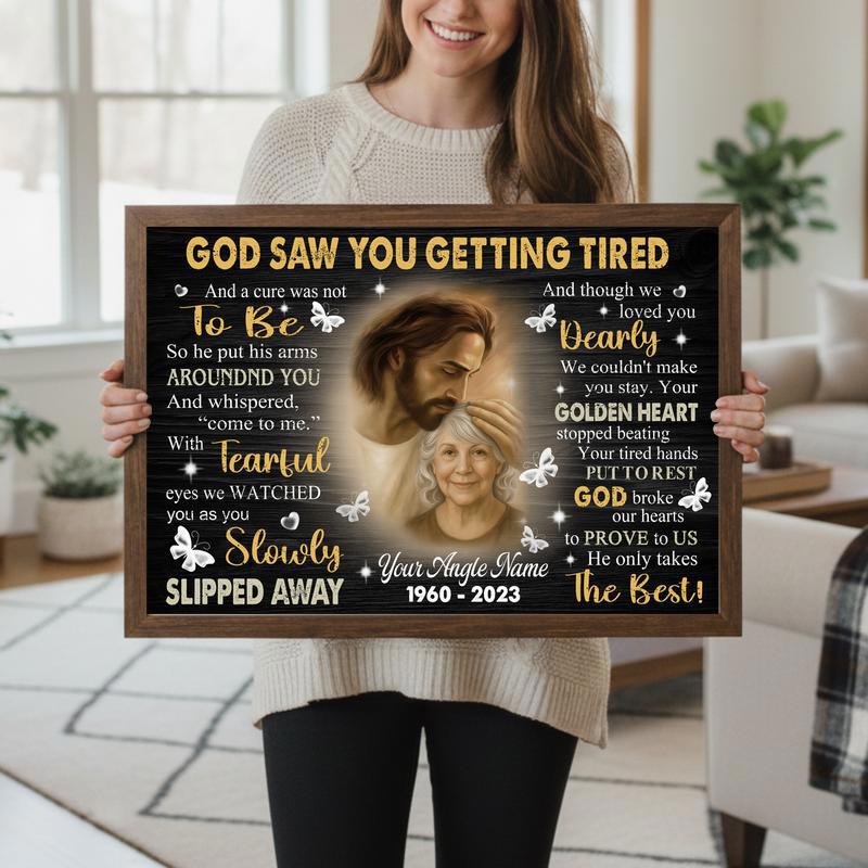 Forever Loved Safe In Jesus' Arms Dad Mom Memorial Canvas