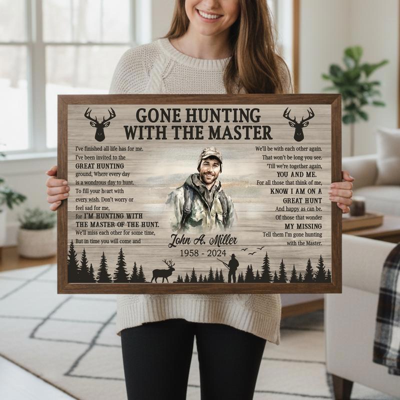 Gone Hunting With The Master Memorial Keepsake Canvas