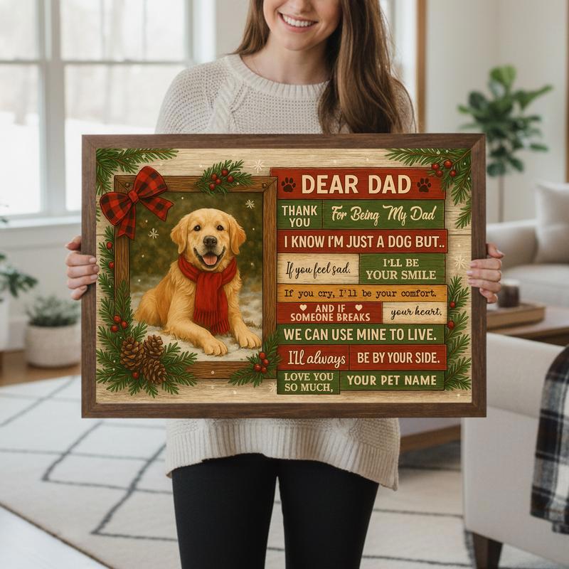 Heartfelt Custom Fall Dog Portrait Gift For Dog Dad Canvas