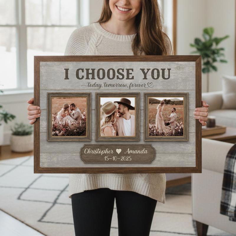 'I Choose You' Proposal Photo Collage Gift For Couples Canvas