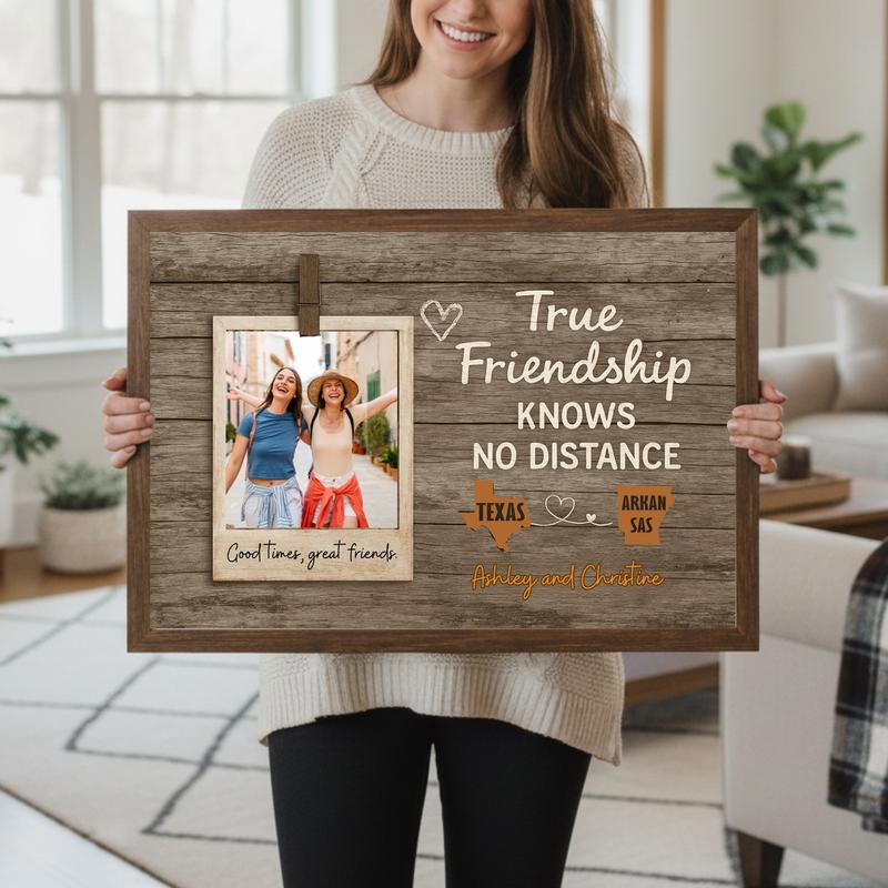 Keep Us Close - Custom States & Photo Friendship Canvas