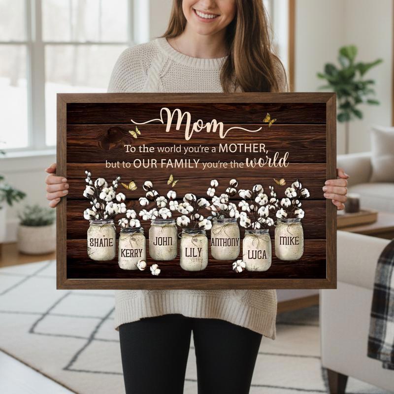 Bloom of Memories Mom's Personalized Photo Jar Canvas