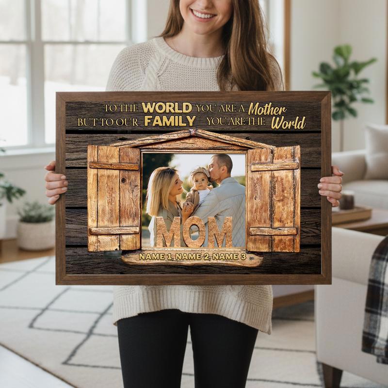 A Mother's World Personalized Photo Canvas Gift Keepsake
